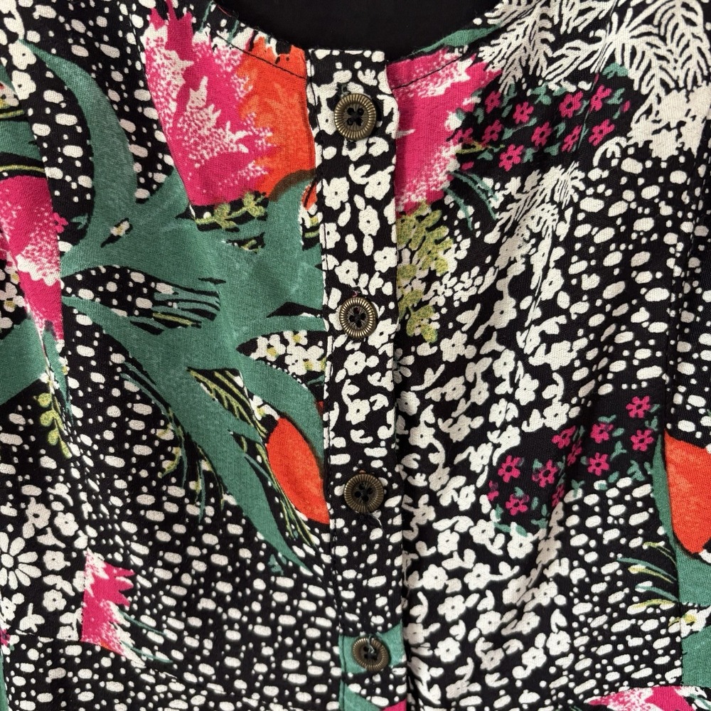 Anthropologie Maeve Violette Mixed Black Floral Midi Tank Dress 8 US/12 UK Boho - Picture 7 of 15